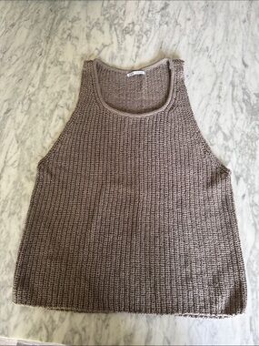 Zara Knit Tank Top in Taupe